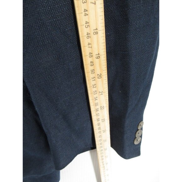 VINTAGE Eddie Bauer Sport Coat 44 Tall AKA Blazer Linen Safari Jacket - Picture 6 of 14